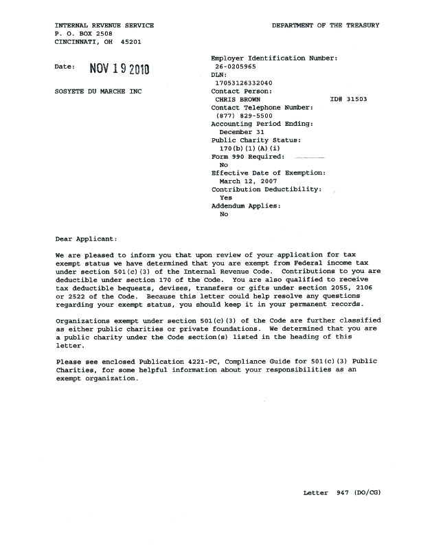 501 IRS letter SdM copy